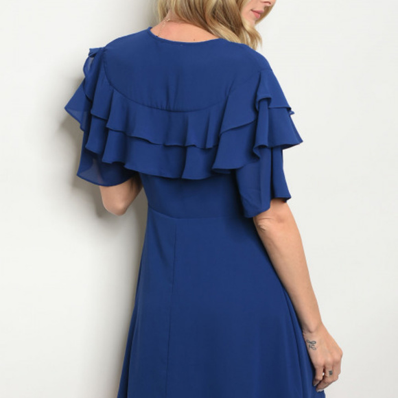 V-NECK RUFFLE DRESS - Picture 3 of 7